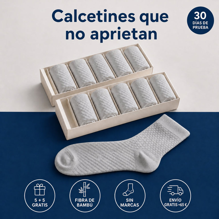 Calcetines de media caña de bambú – Pack 10 pares (5 + 5 gratis)