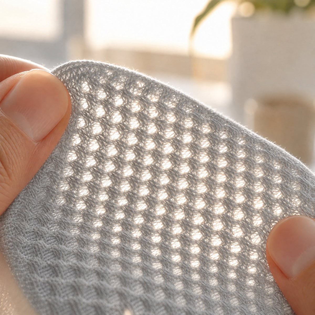 Tejido transpirable del calcetín de bambú Vittorio a contraluz